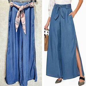 Pink Filosofy Salam Wide-Leg Tensel Pants